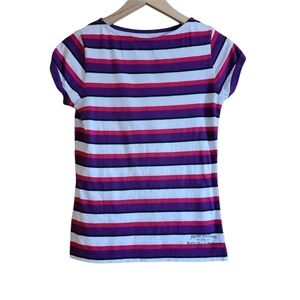 Helly Hansen white pink purple striped short-sleeved coastal core tee shirt